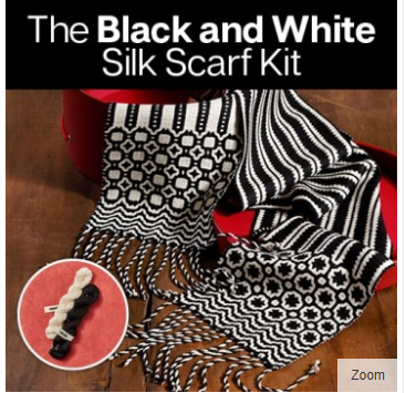 black and white knit scarf pattern